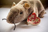 A rat Beanie Baby by Ty Warner Inc. is seen in New York