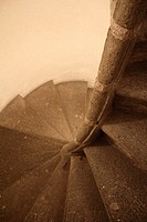 spiral stairs in church in rome italy.