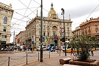 Piazza Cordusio in Milan Italy.