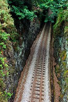 Train tracks near Almuña. Luarca. Asturias. Spain