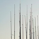 Fishing rods, Istanbul, Turkey.