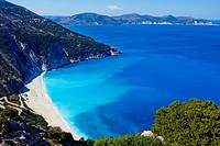 Greece, Ionian island, Cephalonia, Myrtos beach.