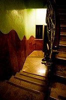 Staircase, Casa Mila, or La Pedrera, by Antoni Gaudi, Barcelona, Catalonia, Spain.