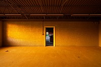 An empty room with warm sunlight inside an abandoned church in Oakville, Ontario, Canada. This Church has been demolished so there is no property rele...