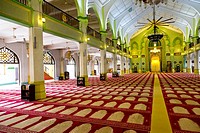 Prayer Hall of the Masjid Sultan Mosque in Singapore.