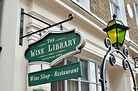 The Wine Library wine shop and restaurant, Trinity Square, London, UK.