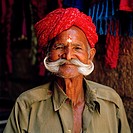 Man in Jaisalmer in Rajasthan in India in South Asia
