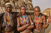 girls of the Arbore tribe in the Lower Omo Valley of Ethiopia.