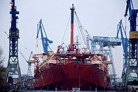 A shipyard at Hamburg.