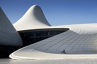 Heydar Aliyev cultural center futuristic monument designed by the architect Zaha Hadid. Azerbaijan, Baku.
