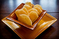 parmesan cheese rind puffs - appetizer snack.