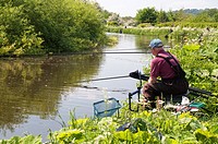 Anglers on the Staffordshire and Worcestershire Canal in the Black Country, England.