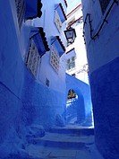 Houses in the blue medina of Chefchaouen. Rif region, Morocco