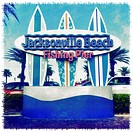 Jacksonville Beach Fishing Pier sign, Jacksonville Beach, Florida, USA.