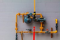 Abstract image of an industrial gas supply installation.