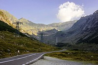 Serpentine road in the mountains of Romania. Pass Transfegerash.