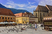 main square in Brasov,Romania.