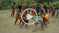 Music and dancing in the village of the Native Indian Embera Tribe, Embera Village, Panama. Panama Embera people Indian Village Indigenous Indio indio...