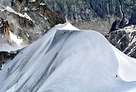 exploring Mt Blanc range, French Alps, France.