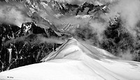 exploring Mt Blanc range, French Alps, France.