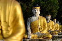 Myanmar, Kayin (Karen) State, Hpa-An, Lumbini park, Buddha statues.