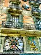 Art nouveau decorations on Casa Bruno, La Rambla, Barcelona