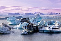 Jokulsarlon glacier lagoon, prime tourist destination Iceland