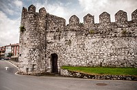 Medieval walls of the Villa de Llanes. Asturias, Spain.