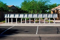 Row of mailboxes in a gated community in Arizona.