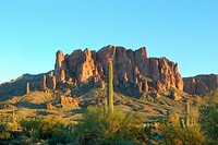 A view of the Superstiton Mountains in Lost Dutchman State Park in Apache Junction Arizona.