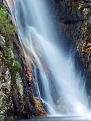 Gorg Negre waterfall at Gualba stream. Montseny Natural Park. Barcelona province, Catalonia, Spain.