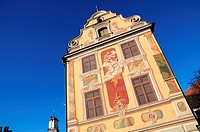 The Baroque facade of the Steuerhaus (tax house) in Memmingen, Germany