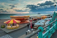 Late summer evening on Brighton seafront, East Sussex, England.