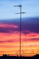 TV antennas on the sky-line of Valencia