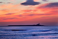 Dawn Sky over Coquet Island Amble by the Sea Northumberland England.