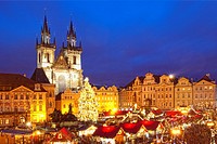 Czech Republic, Prague - Christmas Market at the Old Town Square.