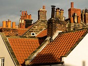 house roofs at Robin Hoods Bay, Yorkshire,Britain.