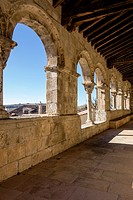 Atrium of the Romanesque church of San Salvador (11th century), Sepulveda, Segovia-province, Castilla-Leon, Spain