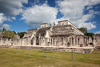 The Temple of the Warriors at Chichen Itza Ruins, Chichen Itza, Yucatan Province, Mexico, Central America.