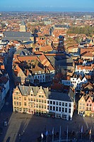 Brugge Panorama From Belfort Tower, Belgium.