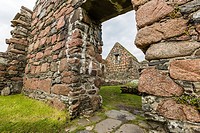 The abandoned ruins of the old nunnery on Iona Island, inner Hebrides, Scotland.