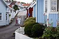 Street scene in Fjallbacka, bohuslan region, west coast, Sweden.