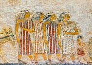 Middle Egypt, Beni Hasan, the tomb of Khnumhotep II dates from the Middle Kingdom and contains the famous scene called ""arrival of the Hyksos"". Colo...