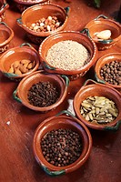 Mexican food, clay pots.