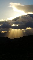 Sun rays emerged in magic view in Paracotos, Estado Miranda,Venezuela