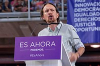 -Meeting of Pablo Iglesias, Leader of Podemos Party- Alicante, May 2015 (Spain).