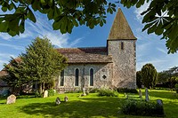 Spring afternoon at St Peter´s church in the village of Rodmell, East Sussex, England. South Downs National Park. Ouse Valley.