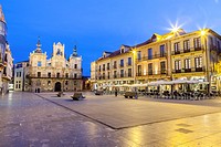 Townhall and Mayor Square in Astorga, Way of St. James, Leon, Spain.