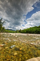 East Branch of the Pemigewasset River in Lincoln, New Hampshire USA during the spring months.