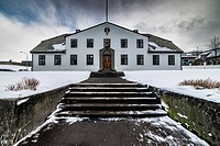 Government house ai Reykjavik downtown in winter, Iceland.